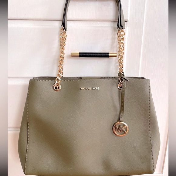 Michael Kors | Olive green & gold tote bag | Like new - Picture 2 of 5
